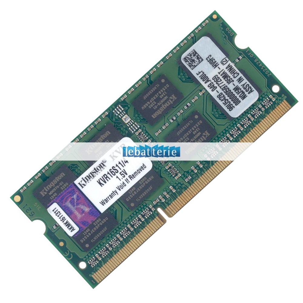 1600mhz sodimm non-ecc 204 broches mémoire sans tampon 1.5v ddr3 kingston kvr16s11/4 module de mémoire