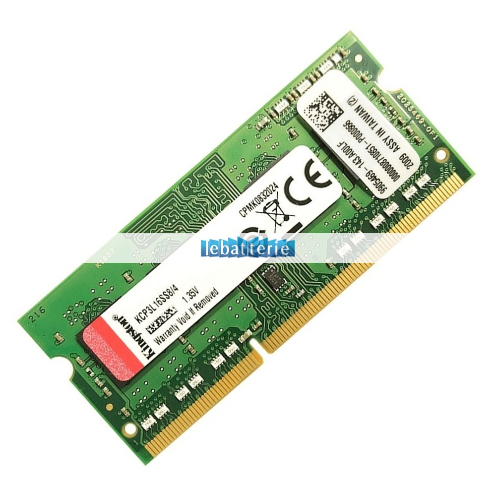 1600mhz sodimm non-ecc 204 broches mémoire sans tampon 1.35v ddr3l kingston kcp3l16ss8/4 module de mémoire